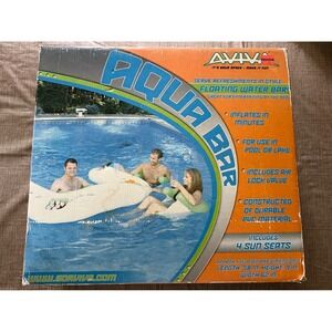 VTG Aviva Aqua Bar Floating Water Bar 4 Sun Seats Pool Lake Inflatable 58x62"NIB